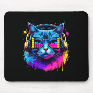 Rainbow Dj Cat Music Lover For Cat Lover Cat Mum C Mouse Mat