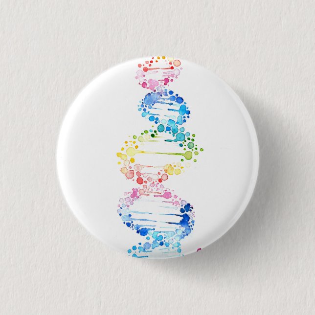 Rainbow DNA 3 Cm Round Badge (Front)