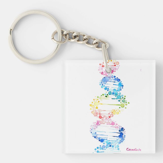 Rainbow DNA Key Ring (Front)