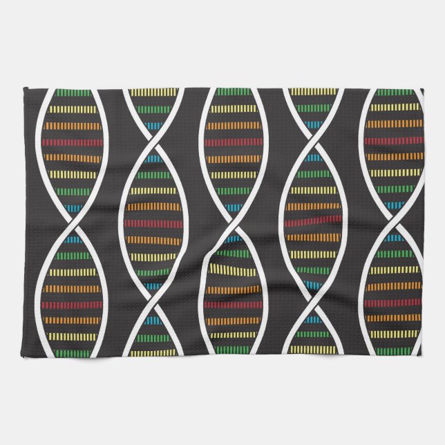 Rainbow DNA Strands Tea Towel (Horizontal)