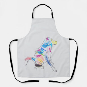 Rainbow Dog art Apron