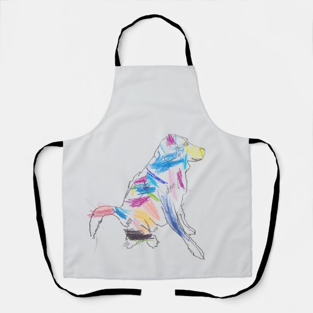 Rainbow Dog art Apron (Front)