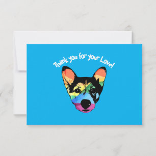 Rainbow Dog, card, thank you card