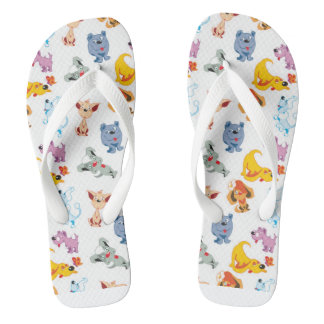 Rainbow dog flip flops