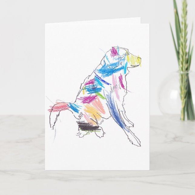Rainbow Dog Happy Birthday ! Card (Front)