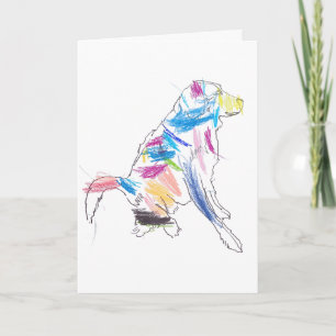 Rainbow Dog Happy new Year Greeting Card