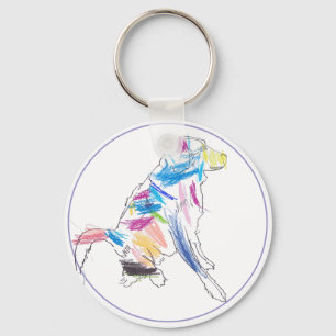 Rainbow Dog Keychain