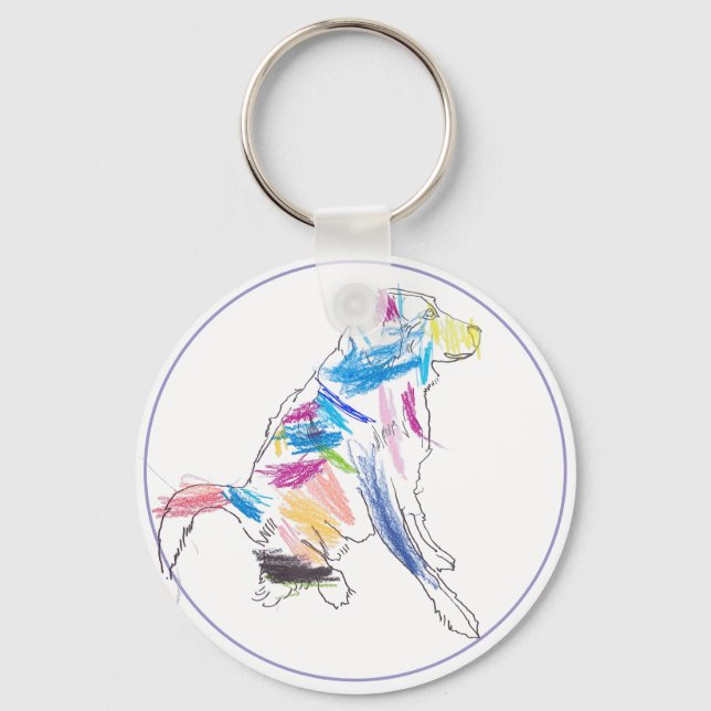 Rainbow Dog Keychain (Front)