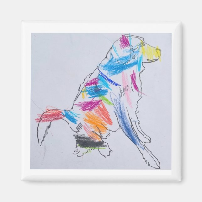 Rainbow Dog Magnet (Front)