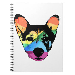 Rainbow Dog, note book, spiral notebook