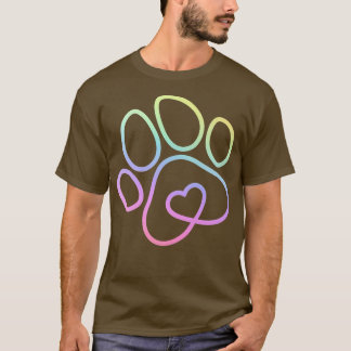 Rainbow dog paw dogs master dog owner dog breed  T-Shirt