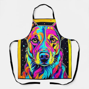 Rainbow Dog Portrait Art Apron
