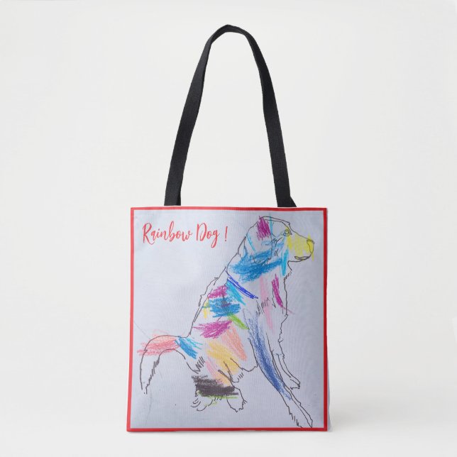 Rainbow Dog Tote bag (Front)