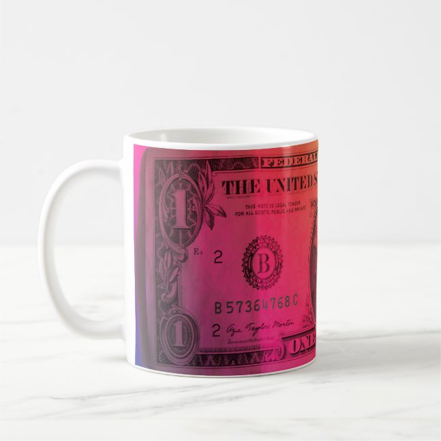 Rainbow dollar coffee mug (Left)