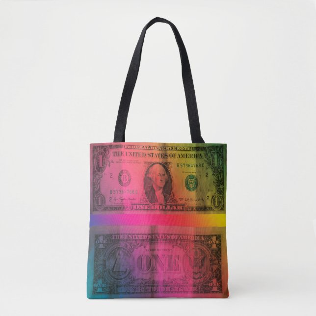 Rainbow dollar tote bag (Front)