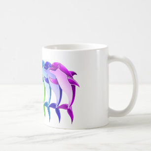 Rainbow Dolphins Coffee Mug