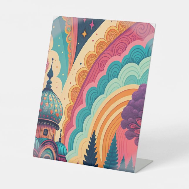 Rainbow Dome Pedestal Sign – Customisable (Front)