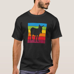 Rainbow Donkey Cute Donkey  Picture Colourful Stri T-Shirt