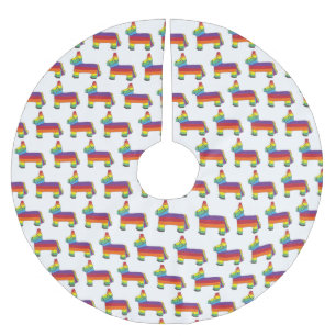 Rainbow Donkey Piñata Cinco De Mayo Party Animal Brushed Polyester Tree Skirt
