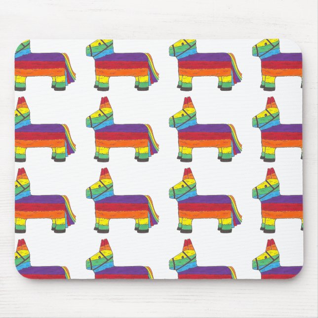 Rainbow Donkey Piñata Party Favour Fiesta Celebrat Mouse Mat (Front)