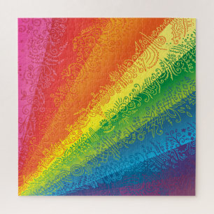 Rainbow Doodle Artwork Jigsaw Puzzle