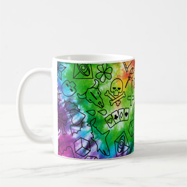 Rainbow Doodle Coffee Mug (Left)