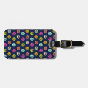 Rainbow Doodle Dot Confetti on Navy Wrapping Paper Luggage Tag
