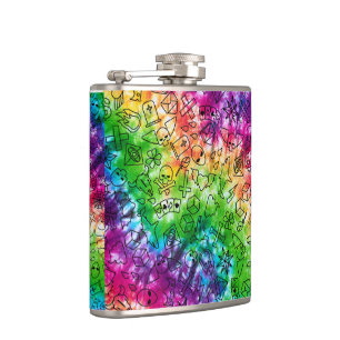 Rainbow Doodle  Hip Flask