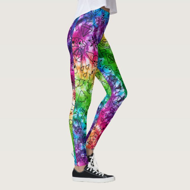 Rainbow Doodle Leggings (Right)