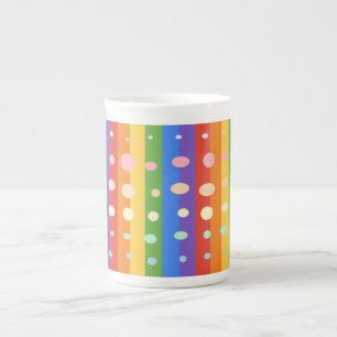 RAINBOW DOT SRIPES BONE CHINA MUG
