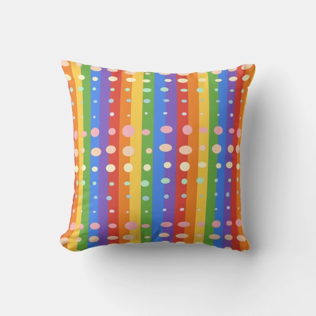 RAINBOW DOT SRIPES CUSHION (Front)