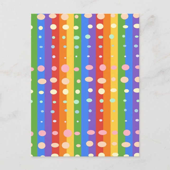 RAINBOW DOT SRIPES HOLIDAY POSTCARD (Front)
