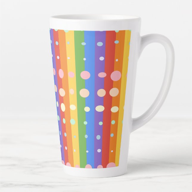RAINBOW DOT SRIPES LATTE MUG (Right)