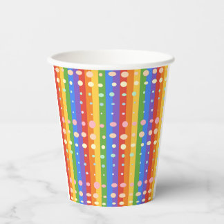 RAINBOW DOT SRIPES PAPER CUPS