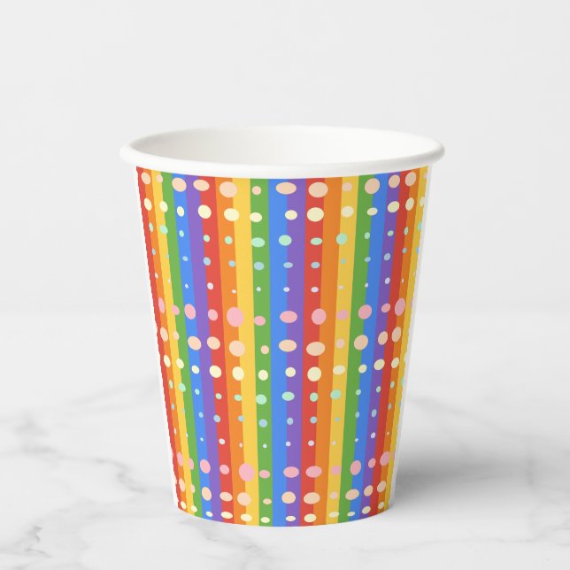 RAINBOW DOT SRIPES PAPER CUPS (Front)
