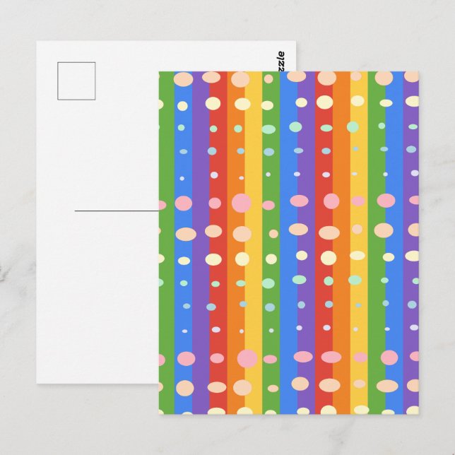 RAINBOW DOT SRIPES POSTCARD (Front/Back)