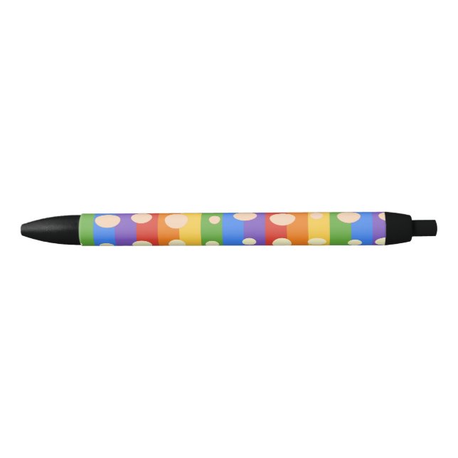 RAINBOW DOT STRIPES BLACK INK PEN (Front)