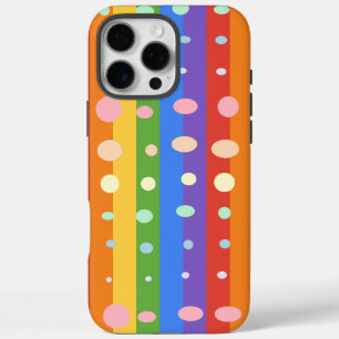RAINBOW DOT STRIPES iPhone 16 PRO MAX CASE