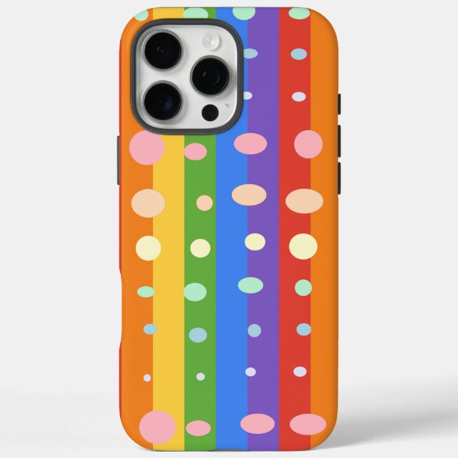 RAINBOW DOT STRIPES Case-Mate iPhone CASE (Back)