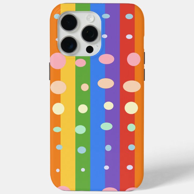 RAINBOW DOT STRIPES Case-Mate iPhone CASE (Back)