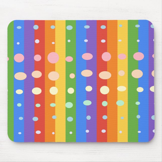 RAINBOW DOT STRIPES MOUSE MAT (Front)