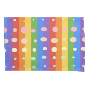 RAINBOW DOT STRIPES PILLOWCASE