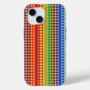 Rainbow Dots and Stripes iPhone 15 Case