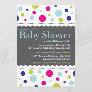 Rainbow Dots Baby Shower Invitation