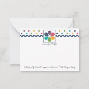 Rainbow Dots Floral Card