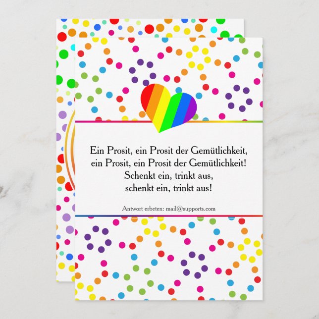 Rainbow Dots  Invitation (Front/Back)