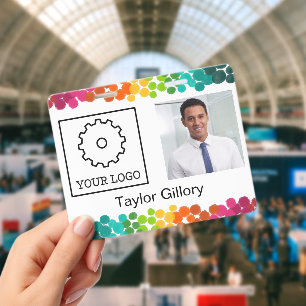 Rainbow Dots Logo and Photo Employee ID Badge