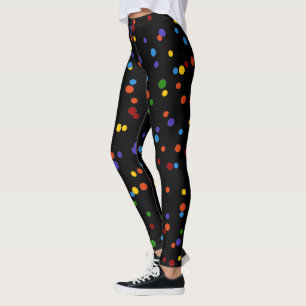 Rainbow Dots Multi-colour Polka Dot Yellow Confett Leggings
