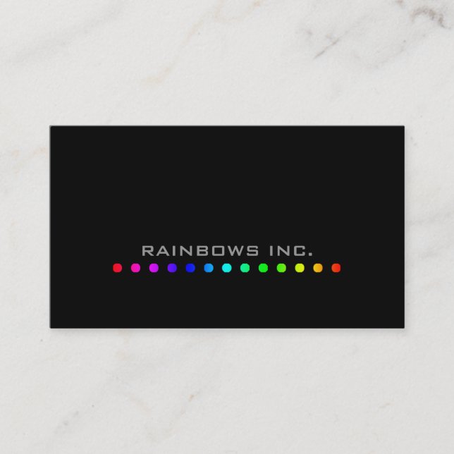 Rainbow Dots on Black Business Card (Front)
