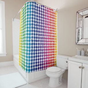 Rainbow Dots Pattern Shower Curtain